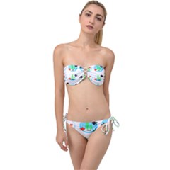 Fish Goldfish Water Twist Bandeau Bikini Set by Bajindul