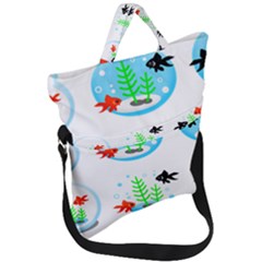 Fish Goldfish Water Fold Over Handle Tote Bag by Bajindul