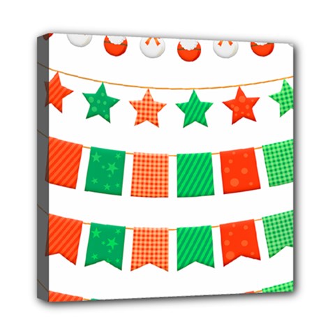 Christmas Bunting Banners Tasse Mini Canvas 8  X 8  (stretched) by Bajindul