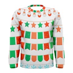 Christmas Bunting Banners Tasse Men s Long Sleeve Tee by Bajindul