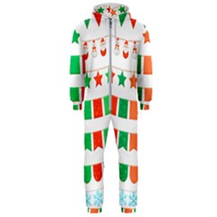 Christmas Bunting Banners Tasse Hooded Jumpsuit (men)  by Bajindul