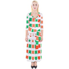 Christmas Bunting Banners Tasse Quarter Sleeve Wrap Maxi Dress by Bajindul