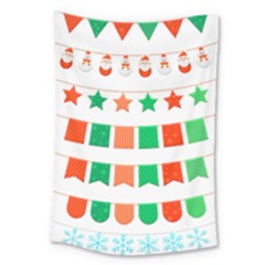 Christmas Bunting Banners Tasse Large Tapestry by Bajindul