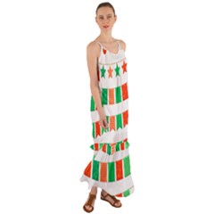 Christmas Bunting Banners Tasse Cami Maxi Ruffle Chiffon Dress by Bajindul