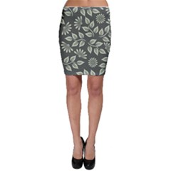 Flowers Pattern Spring Green Bodycon Skirt by Bajindul