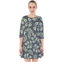 Flowers Pattern Spring Green Smock Dress View1