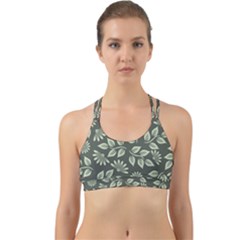 Flowers Pattern Spring Green Back Web Sports Bra by Bajindul