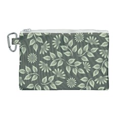 Flowers Pattern Spring Green Canvas Cosmetic Bag (large) by Bajindul