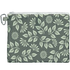 Flowers Pattern Spring Green Canvas Cosmetic Bag (xxxl) by Bajindul