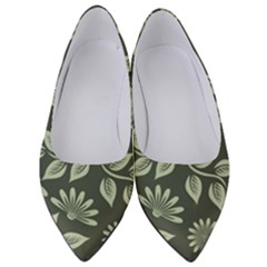 Flowers Pattern Spring Green Women s Low Heels by Bajindul