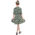 Flowers Pattern Spring Green Kids  All Frills Chiffon Dress View2