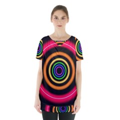 Neon Light Abstract Skirt Hem Sports Top by Bajindul