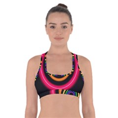 Neon Light Abstract Cross Back Sports Bra by Bajindul