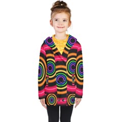 Neon Light Abstract Kids  Double Breasted Button Coat by Bajindul