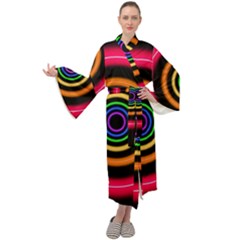 Neon Light Abstract Maxi Tie Front Velour Kimono by Bajindul