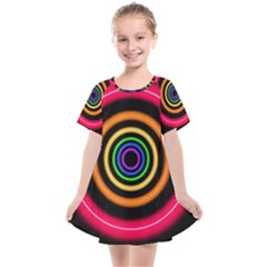 Neon Light Abstract Kids  Smock Dress by Bajindul