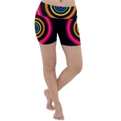 Neon Light Abstract Lightweight Velour Yoga Shorts by Bajindul