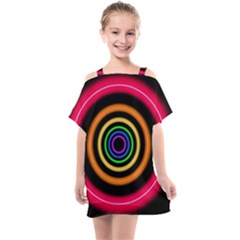 Neon Light Abstract Kids  One Piece Chiffon Dress