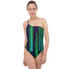 Background Blur Classic One Shoulder Swimsuit by Bajindul