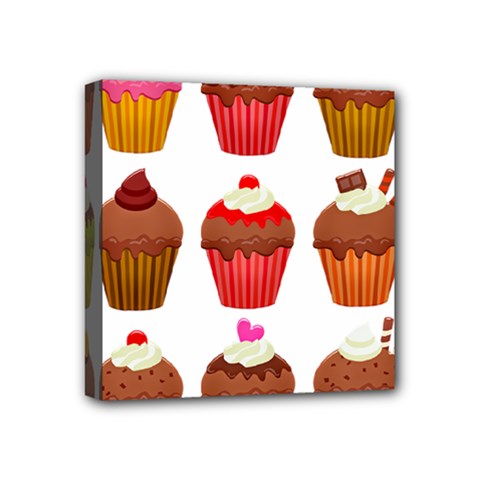 Chocolate Cake Muffin Mini Canvas 4  X 4  (stretched) by Bajindul