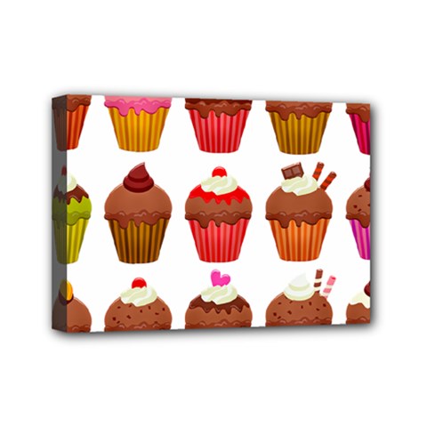 Chocolate Cake Muffin Mini Canvas 7  X 5  (stretched) by Bajindul