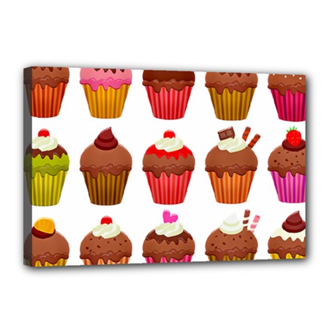 Chocolate Cake Muffin Canvas 18  X 12  (stretched) by Bajindul