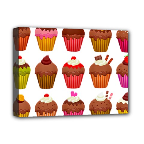 Chocolate Cake Muffin Deluxe Canvas 16  X 12  (stretched)  by Bajindul