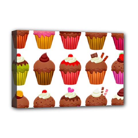 Chocolate Cake Muffin Deluxe Canvas 18  X 12  (stretched) by Bajindul