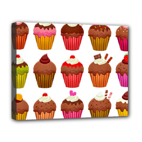 Chocolate Cake Muffin Deluxe Canvas 20  X 16  (stretched) by Bajindul