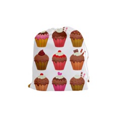 Chocolate Cake Muffin Drawstring Pouch (medium) by Bajindul