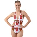 Chocolate Cake Muffin Halter Cut-Out One Piece Swimsuit View1