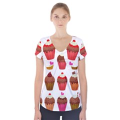 Chocolate Cake Muffin Short Sleeve Front Detail Top by Bajindul