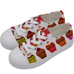 Chocolate Cake Muffin Kids  Low Top Canvas Sneakers by Bajindul