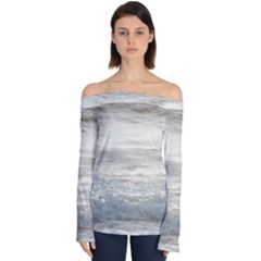 Pacific Ocean Off Shoulder Long Sleeve Top by brightandfancy