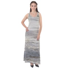 Pacific Ocean Sleeveless Velour Maxi Dress