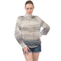 Pacific Ocean High Neck Long Sleeve Chiffon Top View1