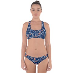 Midnight Florals Cross Back Hipster Bikini Set