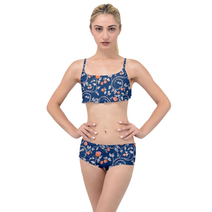 Midnight Florals Layered Top Bikini Set