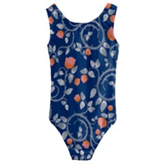 Midnight Florals Kids  Cut-out Back One Piece Swimsuit by VeataAtticus