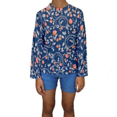 Midnight Florals Kids  Long Sleeve Swimwear by VeataAtticus