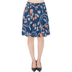 Midnight Florals Velvet High Waist Skirt