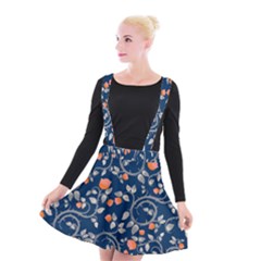 Midnight Florals Suspender Skater Skirt