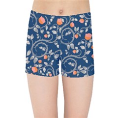 Midnight Florals Kids  Sports Shorts by VeataAtticus