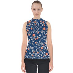 Midnight Florals Mock Neck Shell Top by VeataAtticus