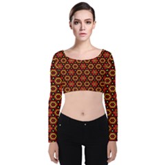 Rby-3-1 Velvet Long Sleeve Crop Top by ArtworkByPatrick