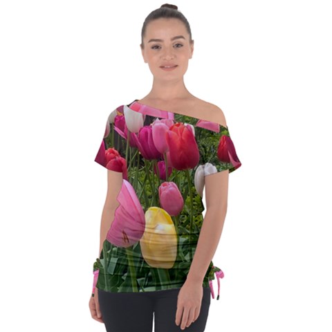 Home Chicago Tulips Tie-up Tee by bloomingvinedesign