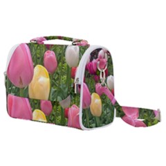 Home Chicago Tulips Satchel Shoulder Bag by bloomingvinedesign