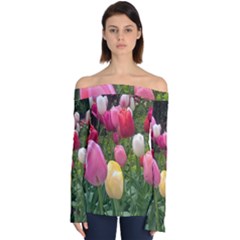 Home Chicago Tulips Off Shoulder Long Sleeve Top by bloomingvinedesign