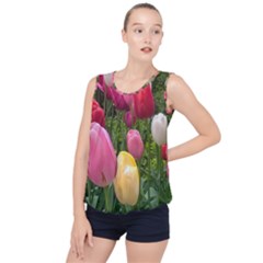 Home Chicago Tulips Bubble Hem Chiffon Tank Top