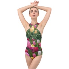 Home Chicago Tulips Cross Front Low Back Swimsuit